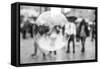 The Netherlands, Holland, Amsterdam, Dam, bursting bubble with reflexion-olbor-Framed Stretched Canvas
