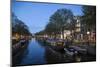 The Netherlands, Holland, Amsterdam, Prinsengracht, blue hour-olbor-Mounted Photographic Print