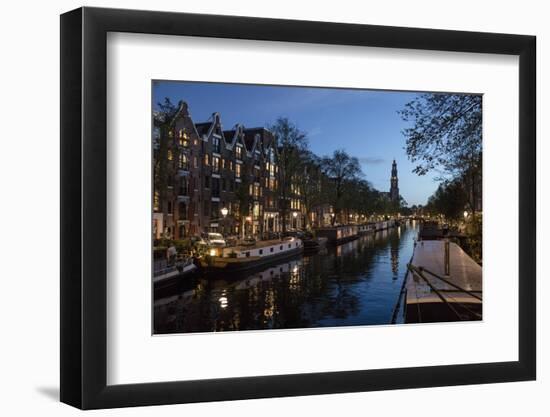 The Netherlands, Holland, Amsterdam, Prinsengracht, blue hour-olbor-Framed Photographic Print