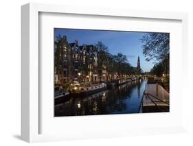 The Netherlands, Holland, Amsterdam, Prinsengracht, blue hour-olbor-Framed Photographic Print