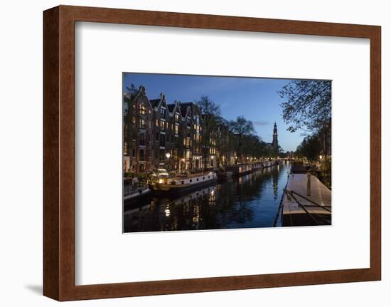 The Netherlands, Holland, Amsterdam, Prinsengracht, blue hour-olbor-Framed Photographic Print