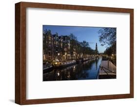 The Netherlands, Holland, Amsterdam, Prinsengracht, blue hour-olbor-Framed Photographic Print