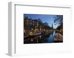 The Netherlands, Holland, Amsterdam, Prinsengracht, blue hour-olbor-Framed Photographic Print