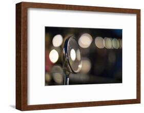 The Netherlands, Holland, Amsterdam, rear-view mirror, motorbike, night-olbor-Framed Photographic Print