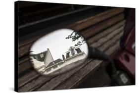 The Netherlands, Holland, Amsterdam, rear-view mirror, motorbike, reflexions,-olbor-Stretched Canvas