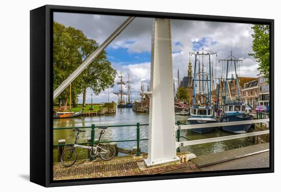 The Netherlands, Hoorn, Harbour, Tower, Hoofdtoren-Ingo Boelter-Framed Stretched Canvas