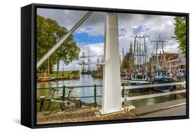 The Netherlands, Hoorn, Harbour, Tower, Hoofdtoren-Ingo Boelter-Framed Stretched Canvas