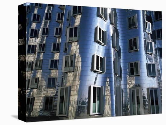 The Neuer Zollhof Building by Frank Gehry at the Medienhafen, Dusseldorf, North Rhine Westphalia-Yadid Levy-Stretched Canvas