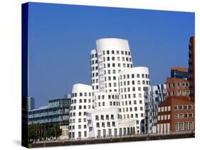 The Neuer Zollhof Building by Frank Gehry at the Medienhafen, Dusseldorf, North Rhine Westphalia-Yadid Levy-Stretched Canvas