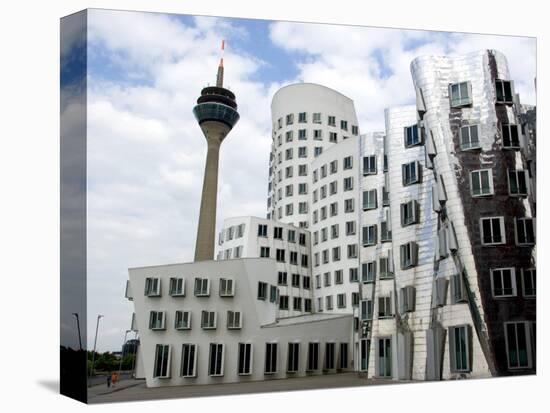 The Neuer Zollhof Building by Frank Gehry at the Medienhafen, Dusseldorf, North Rhine Westphalia-Yadid Levy-Stretched Canvas