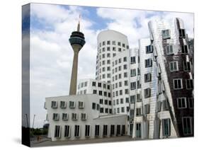 The Neuer Zollhof Building by Frank Gehry at the Medienhafen, Dusseldorf, North Rhine Westphalia-Yadid Levy-Stretched Canvas