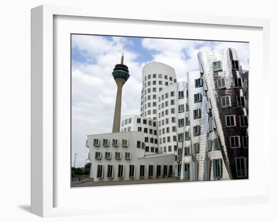 The Neuer Zollhof Building by Frank Gehry at the Medienhafen, Dusseldorf, North Rhine Westphalia-Yadid Levy-Framed Photographic Print