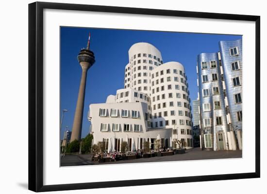 The Neuer Zollhof Building, Media Harbor, Dusseldorf, Germany-Peter Adams-Framed Photographic Print