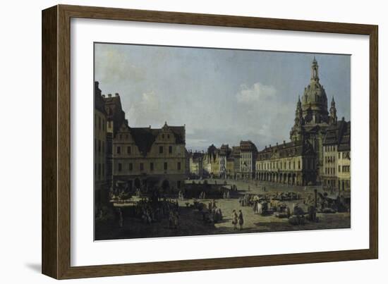 The Neumarkt in Dresden as Seen from the Moritz-Strasse, 1749-51-Canaletto-Framed Giclee Print