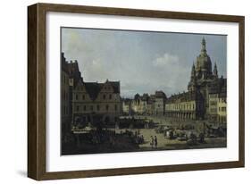 The Neumarkt in Dresden as Seen from the Moritz-Strasse, 1749-51-Canaletto-Framed Giclee Print