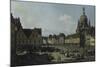 The Neumarkt in Dresden as Seen from the Moritz-Strasse, 1749-51-Canaletto-Mounted Giclee Print