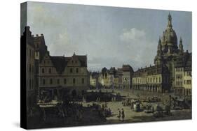 The Neumarkt in Dresden as Seen from the Moritz-Strasse, 1749-51-Canaletto-Stretched Canvas