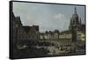 The Neumarkt in Dresden as Seen from the Moritz-Strasse, 1749-51-Canaletto-Framed Stretched Canvas