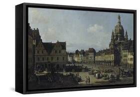 The Neumarkt in Dresden as Seen from the Moritz-Strasse, 1749-51-Canaletto-Framed Stretched Canvas