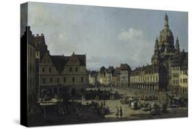 The Neumarkt in Dresden as Seen from the Moritz-Strasse, 1749-51-Canaletto-Stretched Canvas