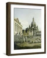 The Neumarkt in Dresden Seen from the Juedenhofe (Detail), 1749-Canaletto-Framed Giclee Print