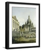 The Neumarkt in Dresden Seen from the Juedenhofe (Detail), 1749-Canaletto-Framed Giclee Print