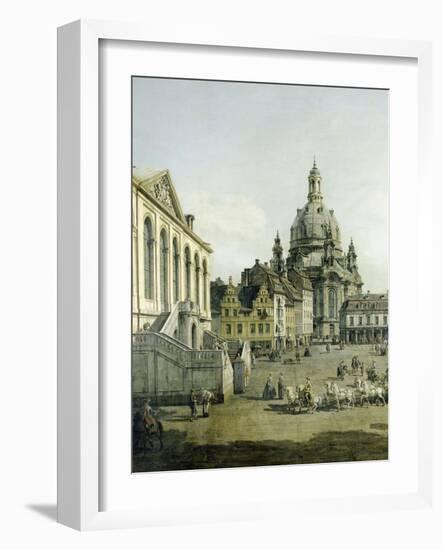 The Neumarkt in Dresden Seen from the Juedenhofe (Detail), 1749-Canaletto-Framed Giclee Print