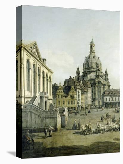 The Neumarkt in Dresden Seen from the Juedenhofe (Detail), 1749-Canaletto-Stretched Canvas