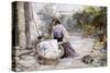 The New Baby-Myles Birket Foster-Stretched Canvas