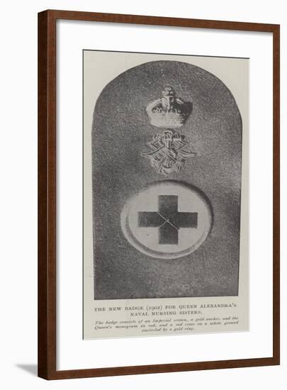 The New Badge (1902) for Queen Alexandra's Naval Nursing Sisters-null-Framed Giclee Print