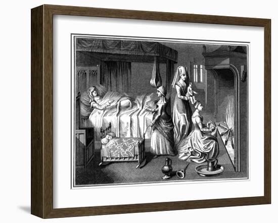The New-Born Child, 15th Century-A Bisson-Framed Giclee Print