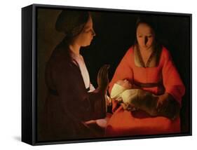 The New Born Child, Late 1640-Georges de La Tour-Framed Stretched Canvas