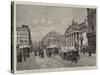The New Boulevard Anspach and Palais De La Bourse, Brussels-null-Stretched Canvas