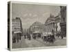 The New Boulevard Anspach and Palais De La Bourse, Brussels-null-Stretched Canvas