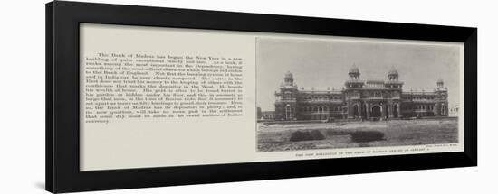 The New Buildings of the Bank of Madras, Opened on 1 January-null-Framed Giclee Print