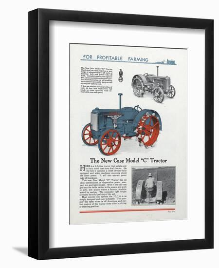 The New Case Model 'C' Tractor-null-Framed Premium Giclee Print