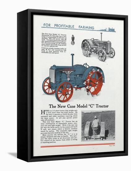 The New Case Model 'C' Tractor-null-Framed Stretched Canvas