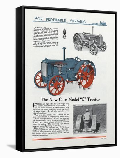 The New Case Model 'C' Tractor-null-Framed Stretched Canvas