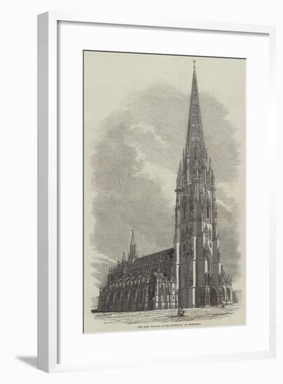 The New Church of St Nicholas at Hamburg-null-Framed Giclee Print