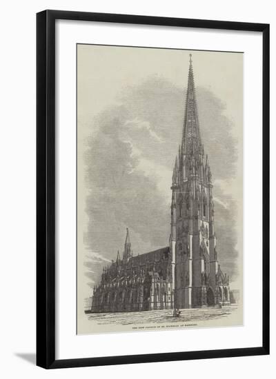 The New Church of St Nicholas at Hamburg-null-Framed Giclee Print