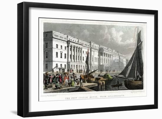 The New Custom House, from Billingsgate, City of London, C1830-William Tombleson-Framed Giclee Print