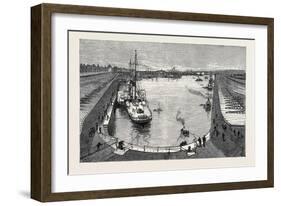 The New Dock from the Hotel Holyhead 1880-null-Framed Giclee Print