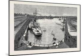 The New Dock from the Hotel Holyhead 1880-null-Mounted Giclee Print