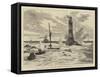 The New Eddystone Lighthouse-William Lionel Wyllie-Framed Stretched Canvas