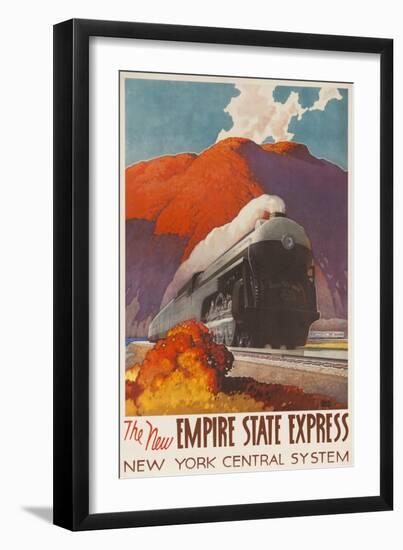 The New Empire State Express, New York Central System Rail Poster-null-Framed Premium Giclee Print