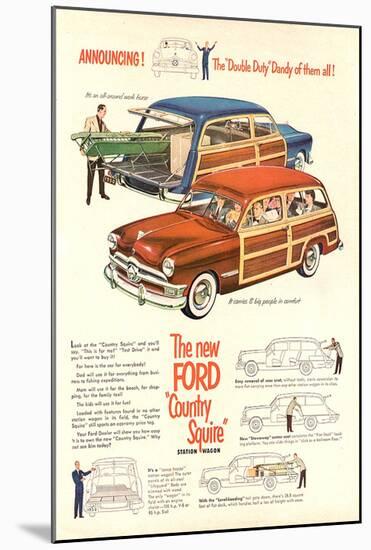 The New Ford Country Squire-null-Mounted Art Print