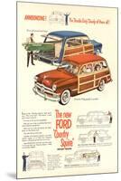 The New Ford Country Squire-null-Mounted Art Print