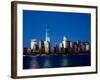 The New Freedom Tower and Lower Manhattan Skyline at Night-Gary718-Framed Photographic Print