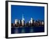 The New Freedom Tower and Lower Manhattan Skyline at Night-Gary718-Framed Photographic Print