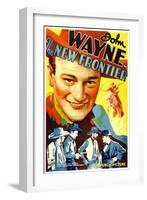 THE NEW FRONTIER (aka FRONTIER HORIZON), John Wayne, movie poster art, 1935.-null-Framed Art Print